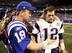 INDIANAPOLIS - NOVEMBER 15: Quarterback Peyton Manning #18 of the Indianapolis Colts greets Tom Brady #12 of the New England Patriots after the game at Lucas Oil Stadium on November 15, 2009 in Indianapolis, Indiana. The Colts won the game 35-34. (Photo