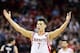 Mar 15, 2013; Houston, TX, USA; Houston Rockets point guard Jeremy Lin (7) raises his arms after a play during the fourth quarter against the Minnesota Timberwolves at Toyota Center. Mandatory Credit: Troy Taormina-USA TODAY Sports