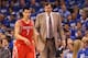 OKLAHOMA CITY, OK - APRIL 21: Head coach Kevin McHale of the Houston Rockets talks with Jeremy Lin #7 during Game One of the Western Conference Quarterfinals of the 2013 NBA Playoffs against the Oklahoma City Thunder at Chesapeake Energy Arena on April 2