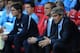 CARDIFF, WALES - AUGUST 25: Manchester City manager Manuel Pellegrini (r) looks on before the Barclays Premier League match between Cardiff City and Manchester City at Cardiff City Stadium on August 25, 2013 in Cardiff, Wales. (Photo by Stu Forster/Gett