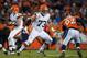 DENVER, CO - DECEMBER 23: Tackle Joe Thomas #73 of the Cleveland Browns blocks during a game against the Denver Broncos at Sports Authority Field at Mile High on December 23, 2012 in Denver, Colorado. The Broncos defeated the Browns 34-12. (Photo by Dust