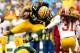 GREEN BAY, WI - SEPTEMBER 15: Eddie Lacy #27 of the Green Bay Packers carries the ball against the the Washington Redskins at Lambeau Field on September 15, 2013 in Green Bay, Wisconsin. (Photo by Matthew Stockman/Getty Images)