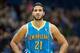 Mar 17, 2013; Minneapolis, MN, USA; New Orleans Hornets guard Greivis Vasquez (21) against the Minnesota Timberwolves at the Target Center. The Timberwolves defeated the Hornets 97-95. Mandatory Credit: Brace Hemmelgarn-USA TODAY Sports