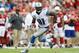 GLENDALE, AZ - SEPTEMBER 15: Wide receiver Calvin Johnson #81 of the Detroit Lions runs with the football after a reception against the Arizona Cardinals during the NFL game at the University of Phoenix Stadium on September 15, 2013 in Glendale, Arizona.