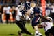Sep 14, 2013; East Hartford, CT, USA; Connecticut Huskies quarterback Chandler Whitmer (10) is sacked by Maryland Terrapins linebacker Marcus Whitfield (left) and linebacker Yannik Cudjoe-Virgil (right) during the first half at Rentschler Field. Mandatory