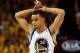 OAKLAND, CA - MAY 16: Stephen Curry #30 of the Golden State Warriors reacts during the game against the San Antonio Spurs in Game Six of the Western Conference Semifinals during the 2013 NBA Playoffs on May 16, 2013 at the Oracle Arena in Oakland, Califo