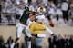 EAST LANSING, MI - SEPTEMBER 15: Tyler Eifert #80 of the Notre Dame Fighting Irish can't make a third quarter catch while being defended by Johnny Adams #5 of the Michigan State Spartans, Adams was flagged for pass interference on the play at Spartan Sta