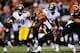Sep 16, 2013; Cincinnati, OH, USA; Cincinnati Bengals running back Giovani Bernard (25) runs the ball during the first quarter against the Pittsburgh Steelers at Paul Brown Stadium. Mandatory Credit: Andrew Weber-USA TODAY Sports
