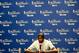 MIAMI, FL - JUNE 17: Kevin Durant #35 of the Oklahoma City Thunder looks on as he answers questions from the media after the Thunder lost 91-85 against the Miami Heat in Game Three of the 2012 NBA Finals on June 17, 2012 at American Airlines Arena in Mia