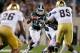 EAST LANSING, MI - SEPTEMBER 15: Le'Veon Bell #24 of the Michigan State Spartans takes a first quarter pitch while playing the Notre Dame Fighting Irish at Spartan Stadium Stadium on September 15, 2012 in East Lansing, Michigan. (Photo by Gregory Shamus/