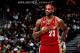 ATLANTA - DECEMBER 29: LeBron James #23 of the Cleveland Cavaliers stands during a free throw against the Atlanta Hawks at Philips Arena on December 29, 2009 in Atlanta, Georgia. NOTE TO USER: User expressly acknowledges and agrees that, by downloading