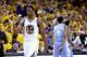 Apr 26, 2013; Oakland, CA, USA; Golden State Warriors forward Harrison Barnes (40) pumps his fist after the Warriors made a basket against the Denver Nuggets in the third quarter during game three of the first round of the 2013 NBA playoffs at Oracle Aren