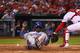 ST. LOUIS, MO - AUGUST 7: Yasiel Puig #66 of the Los Angeles Dodgers scores a run against Kevin Siegrist #46 of the St. Louis Cardinals in the second inning at Busch Stadium on August 7, 2013 in St. Louis, Missouri. (Photo by Dilip Vishwanat/Getty Images