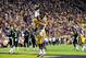 BATON ROUGE, LA - SEPTEMBER 07: Jarvis Landry #80 of the LSU Tigers celebrates a touchdown with La'el Collins #70 during a game against the UAB Blazers at Tiger Stadium on September 7, 2013 in Baton Rouge, Louisiana. (Photo by Stacy Revere/Getty Images)