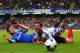 LONDON, ENGLAND - SEPTEMBER 21: Gary Cahill (L) of Chelsea challenges Scott Parker (R) of Fulham during the Barclays Premier League match between Chelsea and Fulham at Stamford Bridge on September 21, 2013 in London, England. (Photo by Julian Finney/Get