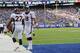 EAST RUTHERFORD, NJ - SEPTEMBER 15: Peyton Manning #18 of the Denver Broncos congratulates his teammate Knowshon Moreno #27 after he scored a touchdown in the second quarter against the New York Giants at MetLife Stadium on September 15, 2013 in East Rut