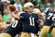 SOUTH BEND, IN - SEPTEMBER 21: Tommy Rees #11 of the Notre Dame Fighting Irish passes against the Michigan State Spartans at Notre Dame Stadium on September 21, 2013 in South Bend, Indiana.(Photo by Jonathan Daniel/Getty Images)