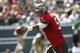 EAST RUTHERFORD, NJ - SEPTEMBER 8: Josh Freeman #5 of the Tampa Bay Buccaneers hands off against the New York Jets during their game at MetLife Stadium on September 8, 2013 in East Rutherford, New Jersey. (Photo by Jeff Zelevansky/Getty Images)