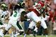 TUSCALOOSA, AL - SEPTEMBER 21: Christion Jones #22 of the Alabama Crimson Tide pulls in a reception against Shaq Bell #3 and DeAndre Elliott #13 of the Colorado State Rams at Bryant-Denny Stadium on September 21, 2013 in Tuscaloosa, Alabama. (Photo by K