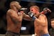 Sep 21, 2013; Toronto, Ontario, CAN; Alexander Gustafsson (right) lands a punch against Jon Jones during their light heavyweight championship bout at UFC 165 at the Air Canada Centre. Mandatory Credit: Tom Szczerbowski-USA TODAY Sports