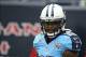 Sep 15, 2013; Houston, TX, USA; Tennessee Titans running back Chris Johnson (28) smiles prior to the game against the Houston Texans at Reliant Stadium. Mandatory Credit: Matthew Emmons-USA TODAY Sports