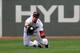 BOSTON, MA - SEPTEMBER 2: Jacoby Ellsbury #2 of the Boston Red Sox makes a diving catch in the fourth inning against the Detroit Tigers at Fenway Park on September 2, 2013 in Boston, Massachusetts. (Photo by Darren McCollester/Getty Images)