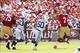 Sep 22, 2013; San Francisco, CA, USA; San Francisco 49ers quarterback Colin Kaepernick (7) is pursued by Indianapolis Colts inside linebacker Jerrell Freeman (50) and outside linebacker Erik Walden (93) in the second quarter at Candlestick Park. Mandatory