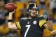 PITTSBURGH, PA - SEPTEMBER 22: Ben Roethlisberger #7 of the Pittsburgh Steelers drops back to pass during warm ups before the game against the Chicago Bears on September 22, 2013 at Heinz Field in Pittsburgh, Pennsylvania. (Photo by Justin K. Aller/Gett