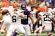 MINNEAPOLIS, MN - SEPTEMBER 22: Brian Hoyer #6 of the Cleveland Browns looks to pass against the Minnesota Vikings on September 22, 2013 at Mall of America Field at the Hubert Humphrey Metrodome in Minneapolis, Minnesota. (Photo by Adam Bettcher/Getty Im