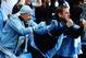 MANCHESTER, ENGLAND - SEPTEMBER 22: Manchester City fans celebrate during the Barclays Premier League match between Manchester City and Manchester United at the Etihad Stadium on September 22, 2013 in Manchester, England. (Photo by Laurence Griffiths/Ge