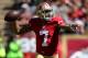 SAN FRANCISCO, CA - SEPTEMBER 22: Colin Kaepernick #7 of the San Francisco 49ers rolls out to pass during the first quarter against the Indianapolis Colts at Candlestick Park on September 22, 2013 in San Francisco, California. (Photo by Thearon W. Hende