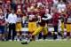 LANDOVER, MD - SEPTEMBER 22: Robert Griffin III #10 of the Washington Redskins scrambles before fumbling the ball in the fourth quarter during a game Detroit Lions at FedExField on September 22, 2013 in Landover, Maryland. (Photo by Patrick McDermott/Ge