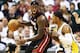 INDIANAPOLIS, IN - MAY 26: LeBron James #6 of the Miami Heat drives against Paul George #24 of the Indiana Pacers during Game Three of the Eastern Conference Finals at Bankers Life Fieldhouse on May 26, 2013 in Indianapolis, Indiana. NOTE TO USER: User