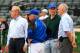 NEW YORK - AUGUST 06: New York Mets Chief Executive Officer Fred Wilpon , Manager Terry Collins, prospective Mets owner David Einhorn and General Manager Sandy Alderson (L-R) talk during batting practice before a Major League Baseball game against the At
