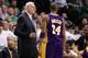 BOSTON - JUNE 10: Head coach Phil Jackson talks to Kobe Bryant #24 of the Los Angeles Lakers in the game against the Boston Celtics during Game Four of the 2010 NBA Finals on June 10, 2010 at TD Garden in Boston, Massachusetts. NOTE TO USER: User express