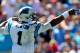 CHARLOTTE, NC - SEPTEMBER 22: Cam Newton #1 of the Carolina Panthers signals for a first down against the New York Giants during their game at Bank of America Stadium on September 22, 2013 in Charlotte, North Carolina. (Photo by Streeter Lecka/Getty Im