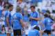 MADRID, SPAIN - SEPTEMBER 22: Gareth Bale (R) of Real Madrid speaks with Cristiano Ronaldo of Real Madrid and members of the backroom staff before leaving the field after becoming injured moments before the start of the La Liga match between Real Madrid