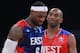 HOUSTON, TX - FEBRUARY 17: LeBron James #6 of the Miami Heat and the Eastern Conference and Kobe Bryant #24 of the Los Angeles Lakers and the Western Conference on the court during the 2013 NBA All-Star game at the Toyota Center on February 17, 2013 in H