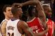 LOS ANGELES, CA - MAY 17: Kobe Bryant #24 of the Los Angeles Lakers and Ron Artest #96 of the Houston Rockets get twisted up in the second quarter of Game Seven of the Western Conference Semifinals during the 2009 NBA Playoffs at Staples Center on May 17
