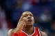 WASHINGTON, DC - APRIL 02: Bradley Beal #3 of the Washington Wizards celebrates after scoring against the Chicago Bulls during the first half at Verizon Center on April 2, 2013 in Washington, DC. NOTE TO USER: User expressly acknowledges and agrees that,