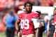 SAN FRANCISCO, CA - SEPTEMBER 22: Aldon Smith #99 of the San Francisco 49ers looks on during warm-ups against the Indianapolis Colts at Candlestick Park on September 22, 2013 in San Francisco, California. (Photo by Jed Jacobsohn/Getty Images)