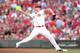CINCINNATI, OH - AUGUST 24: Mat Latos #55 of the Cincinnati Reds throws a pitch during the game against the St.Louis Cardinals at Great American Ball Park on August 24, 2012 in Cincinnati, Ohio. (Photo by Andy Lyons/Getty Images)