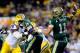 BATON ROUGE, LA - SEPTEMBER 07: Anthony Johnson #90 of the LSU Tigers pressures Austin Brown #11 of the UAB Blazers during a game at Tiger Stadium on September 7, 2013 in Baton Rouge, Louisiana. (Photo by Stacy Revere/Getty Images)