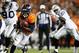 Sep 23, 2013; Denver, CO, USA; Denver Broncos running back Ronnie Hillman (21) runs with the ball during the second half against the Oakland Raiders at Sports Authority Field at Mile High. The Broncos won 37-21. Mandatory Credit: Chris Humphreys-USA TODA