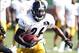 Aug 12, 2013; Latrobe, PA, USA; Pittsburgh Steelers running back Le'Veon Bell (26) participates during training camp drills at Saint Vincent College. Mandatory Credit: Charles LeClaire-USA TODAY Sports