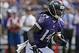 Sep 15, 2013; Baltimore, MD, USA; Baltimore Ravens wide receiver Marlon Brown (14) runs for yardage following a catch against the Cleveland Browns at M&T Bank Stadium. Mandatory Credit: Mitch Stringer-USA TODAY Sports