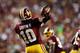 LANDOVER, MD - SEPTEMBER 09: Quarterback Robert Griffin III #10 of the Washington Redskins throws a pass against the Philadelphia Eagles during the second half at FedExField on September 9, 2013 in Landover, Maryland. (Photo by Rob Carr/Getty Images)