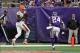 Sep 22, 2013; Minneapolis, MN, USA; Cleveland Browns wide receiver Josh Gordon (12) catches a touchdown pass during the first quarter against the Minnesota Vikings at Mall of America Field at H.H.H. Metrodome. Mandatory Credit: Brace Hemmelgarn-USA TODAY