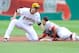 PITTSBURGH, PA - SEPTEMBER 22: Billy Hamilton #6 of the Cincinnati Reds safely steals second base in front of Neil Walker #18 of the Pittsburgh Pirates during the second inning on September 22, 2013 at PNC Park in Pittsburgh, Pennsylvania. (Photo by Joe