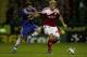 Juan Mata battles for possession against Swindon on Tuesday.